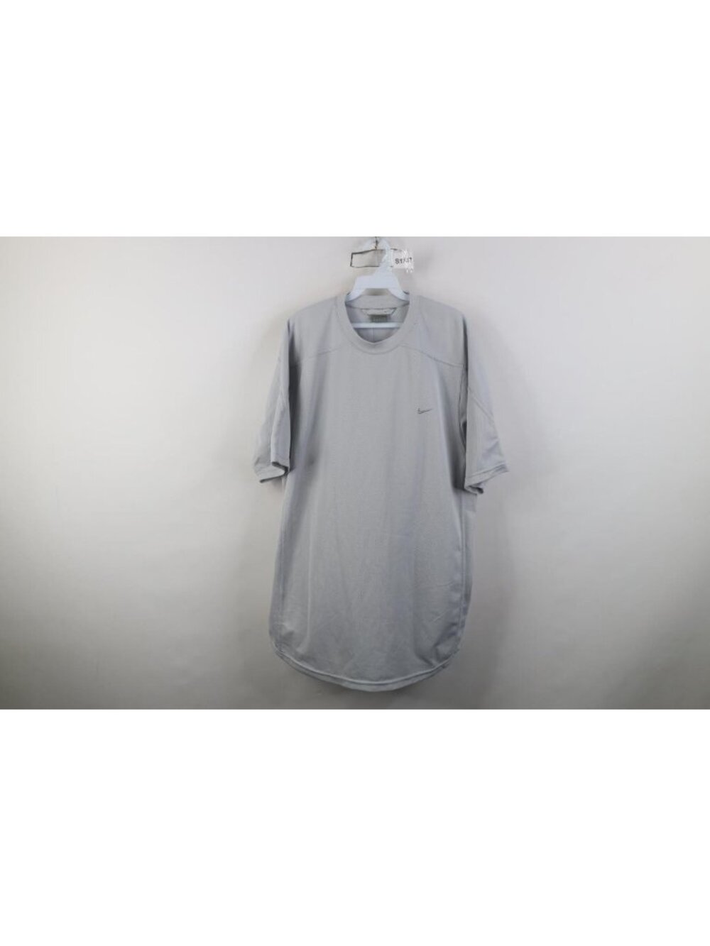 Vtg Y2K Nike Mens Large Travis Scott Mini Swoosh Knit Short Sleeve T-Shirt Gray